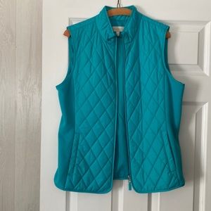 Talbots light weight turquoise vest .medium